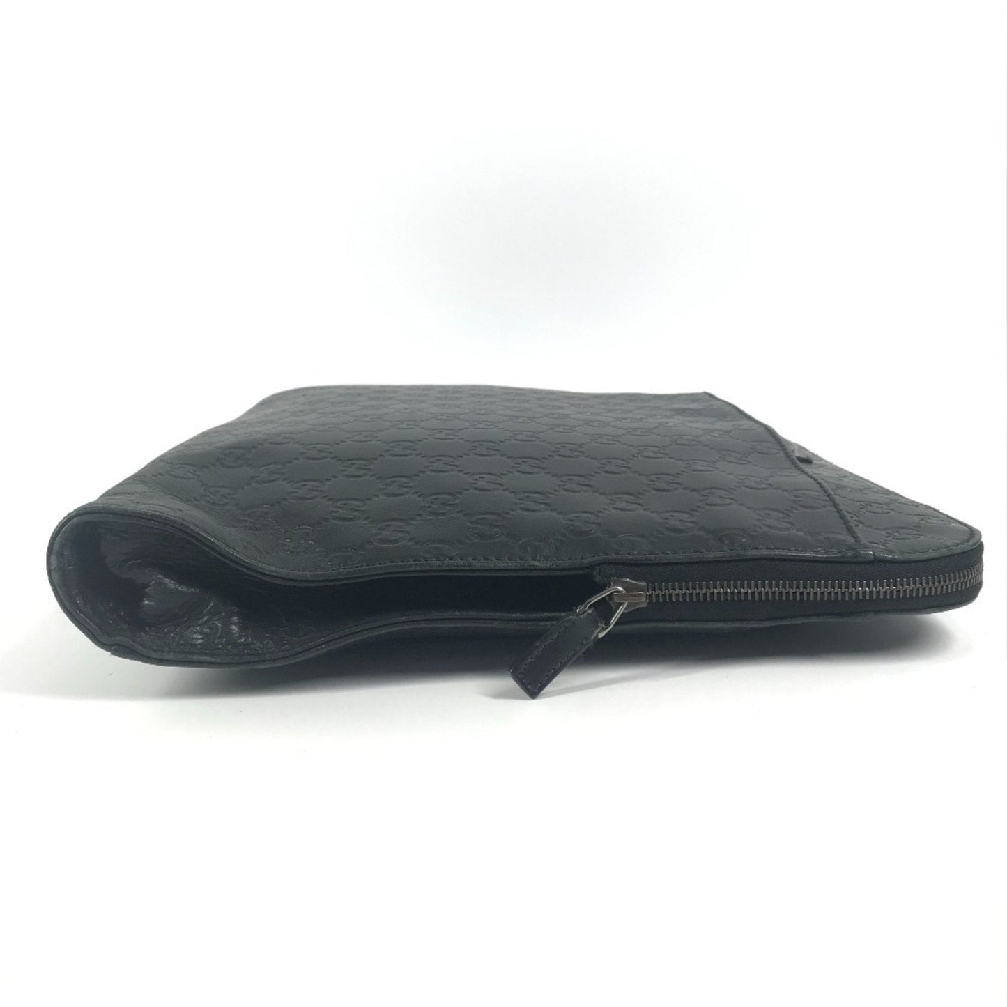 Gucci Black Gg Leather Briefcase Handbag Tote Bag ( )