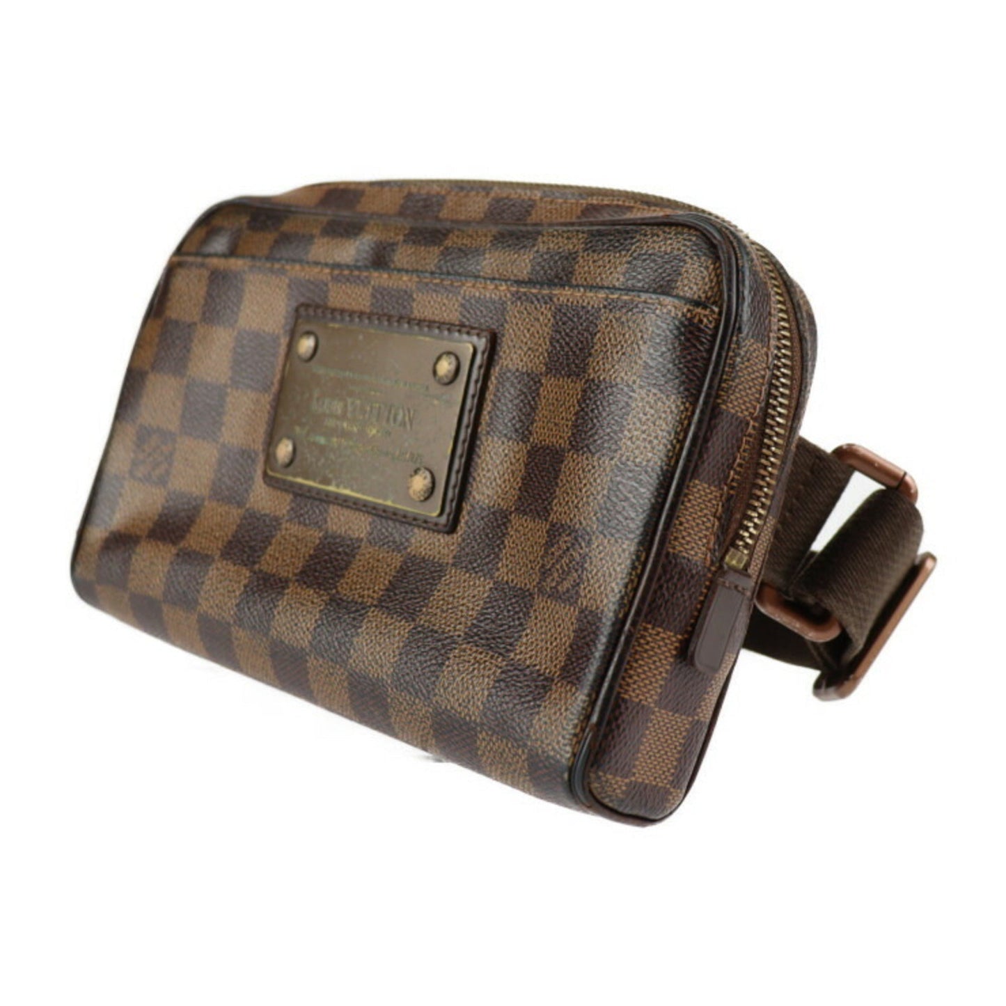 LOUIS VUITTON Bumbag Brooklyn Waist Bag N41101 Damier Canvas Ebene Gold Hardware Bronze Body Vuitton