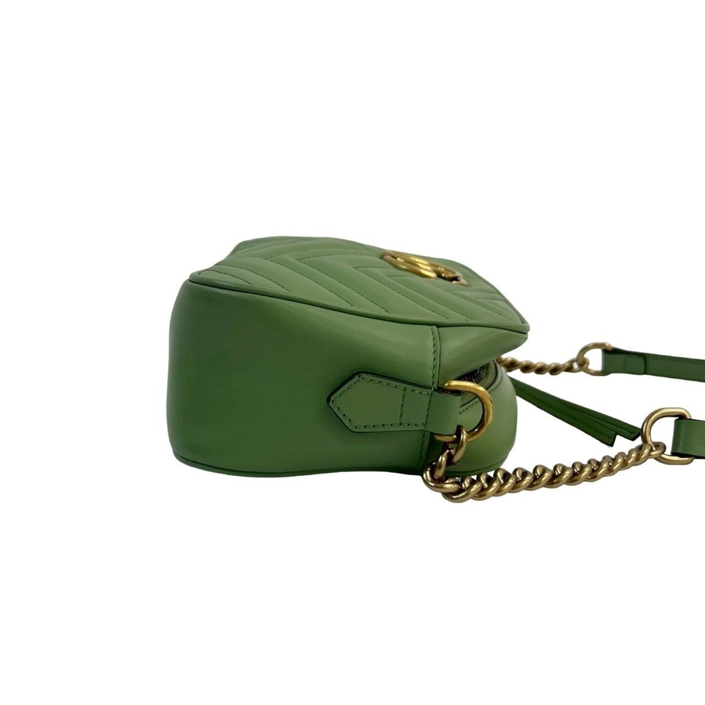 Gucci Green Leather Pochette Shoulder Bag ( )