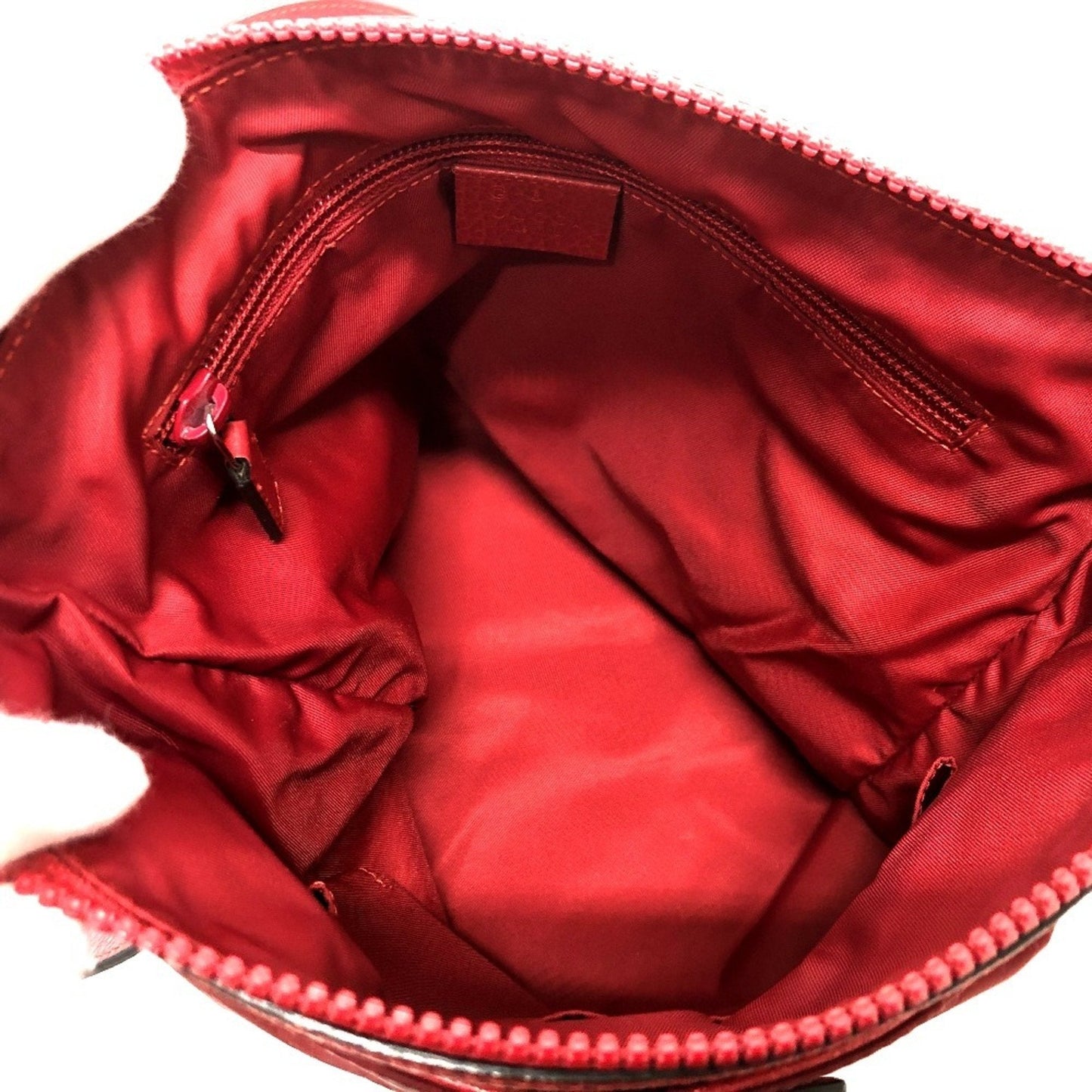 Gucci Red Color Nylon Leather Shoulder Bag ( )