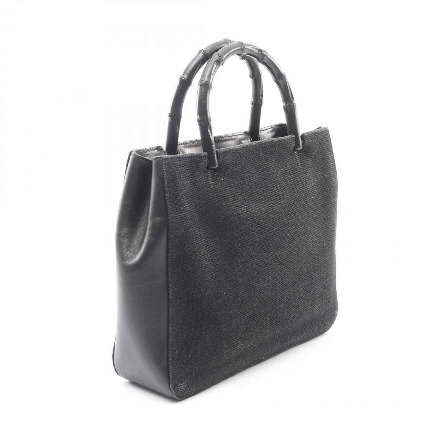 Gucci Black Canvas Leather Handbag ( )