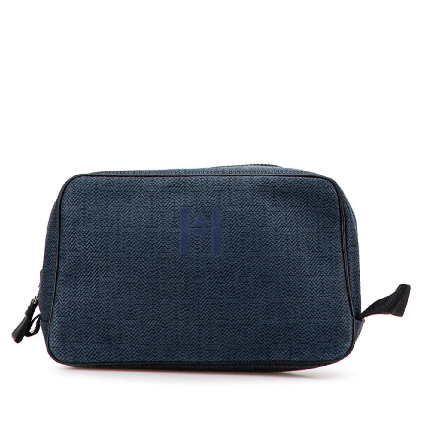 Hermes Navy Toile Chevron Pouch ( )