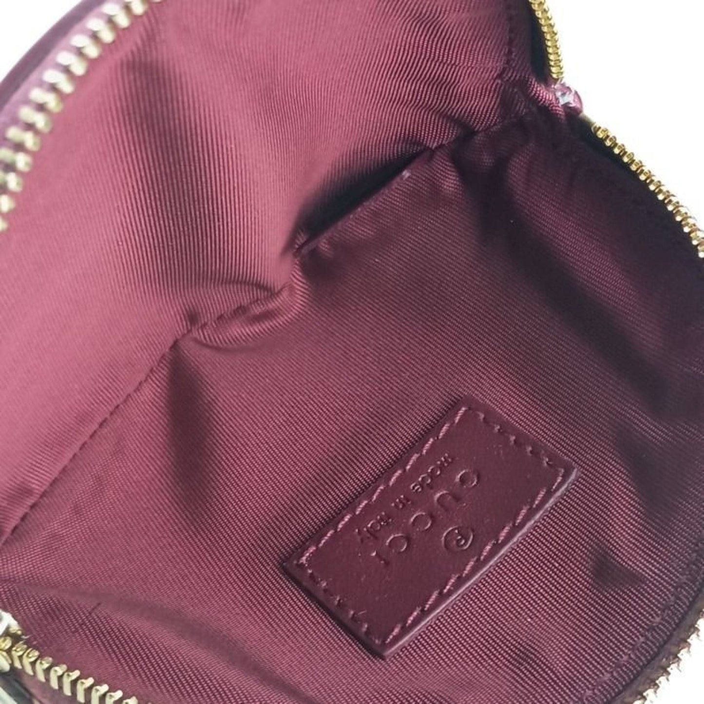 Gucci Beige Bordeaux Pvc Leather Coin Purse/Coin Case ( )