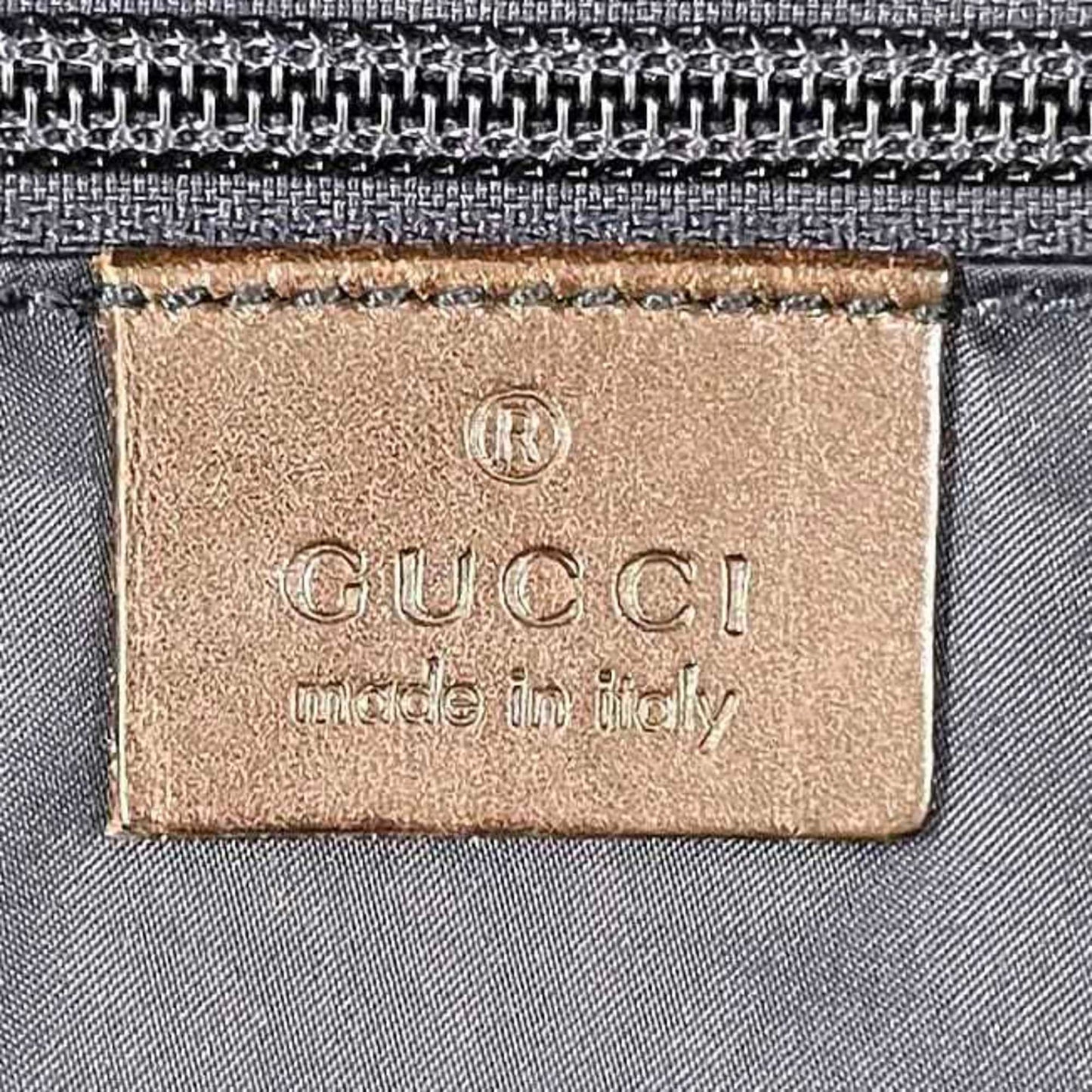 Gucci Navy Nylon Leather Tote Bag ( )