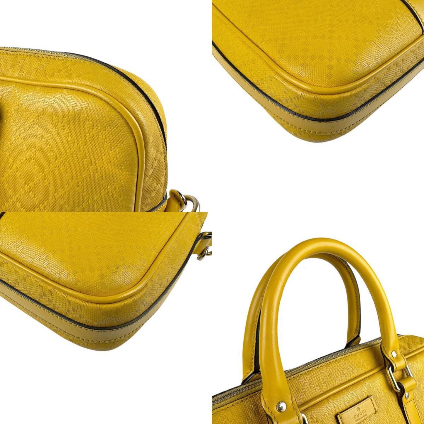 Gucci Yellow Leather Handbag Shoulder Bag ( )