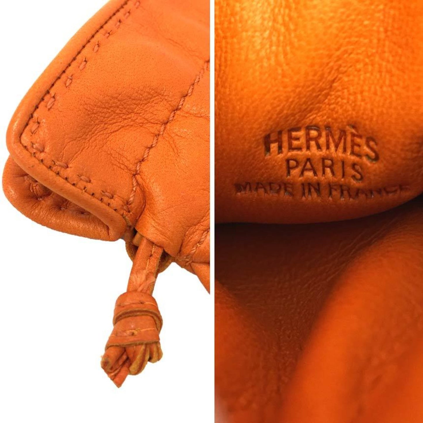 Hermes Orange Leather Pouch ( )