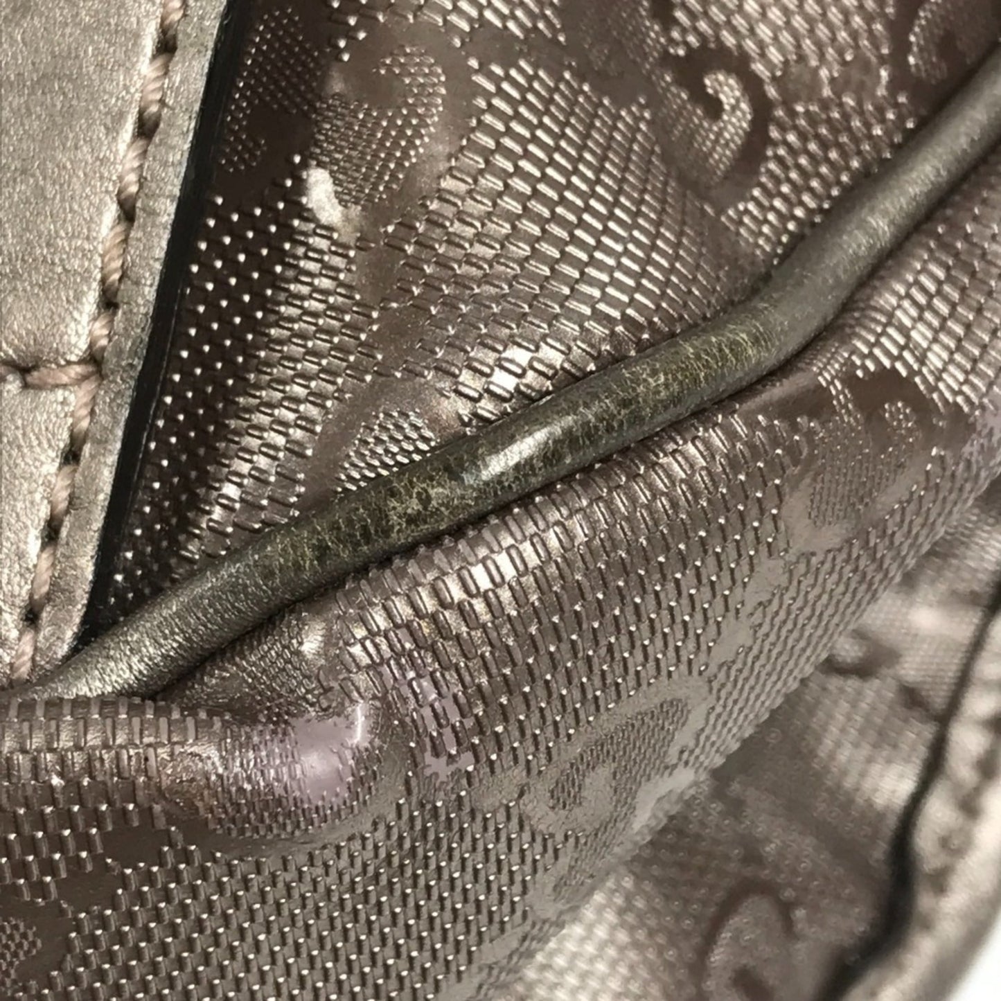 Gucci Metallic Gg ImprimÃ© Leather Messenger Bag Shoulder Bag ( )
