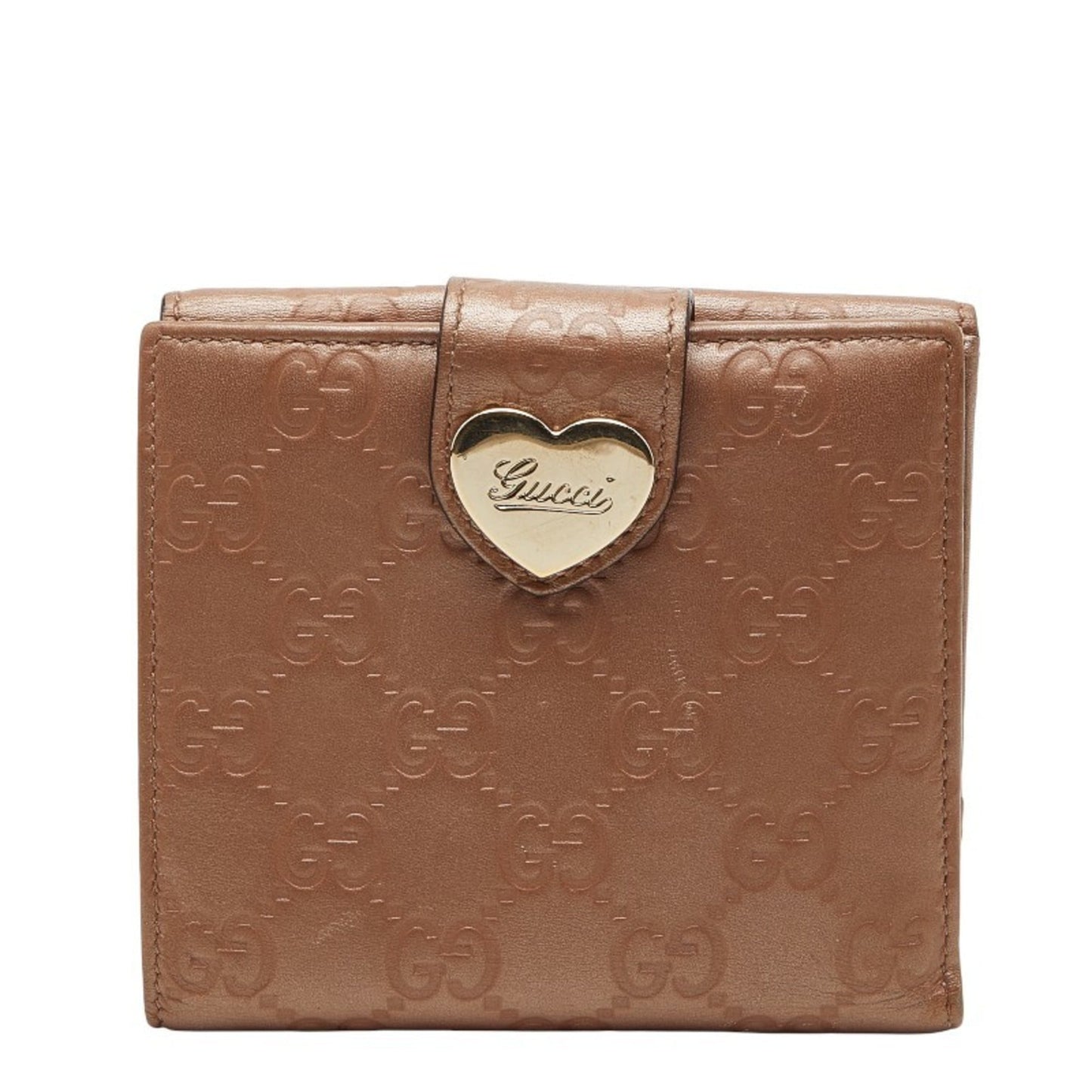 Gucci Beige Brown Canvas Leather Wallet (Bi-Fold) ( )