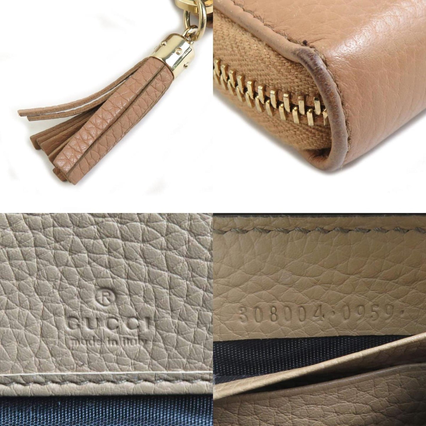 Gucci Beige Leather Long Wallet (Bi-Fold) ( )