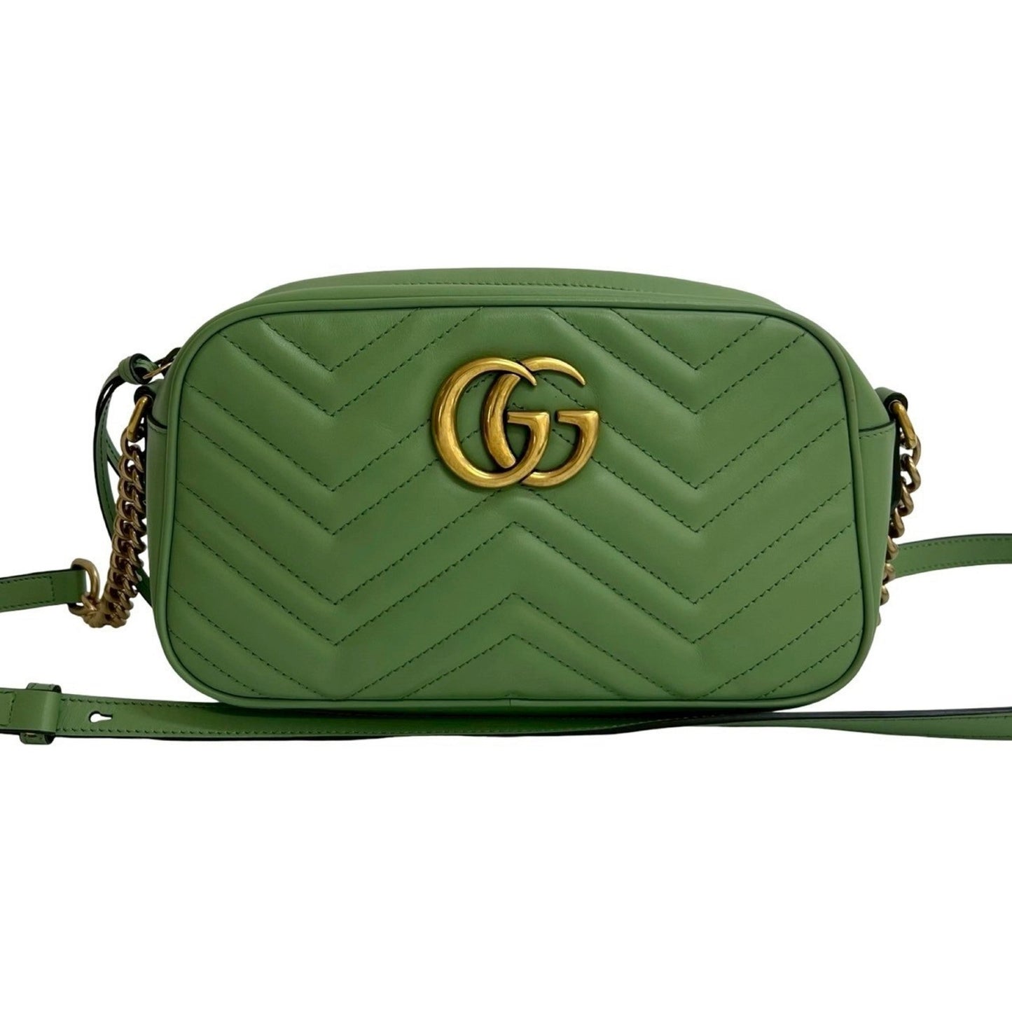 Gucci Green Leather Pochette Shoulder Bag ( )