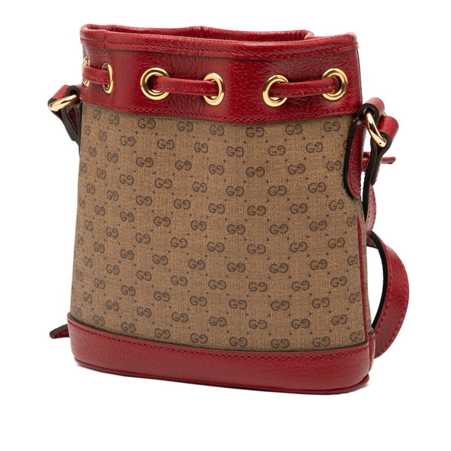 Gucci Brown Red Color Pvc Leather Shoulder Bag ( )