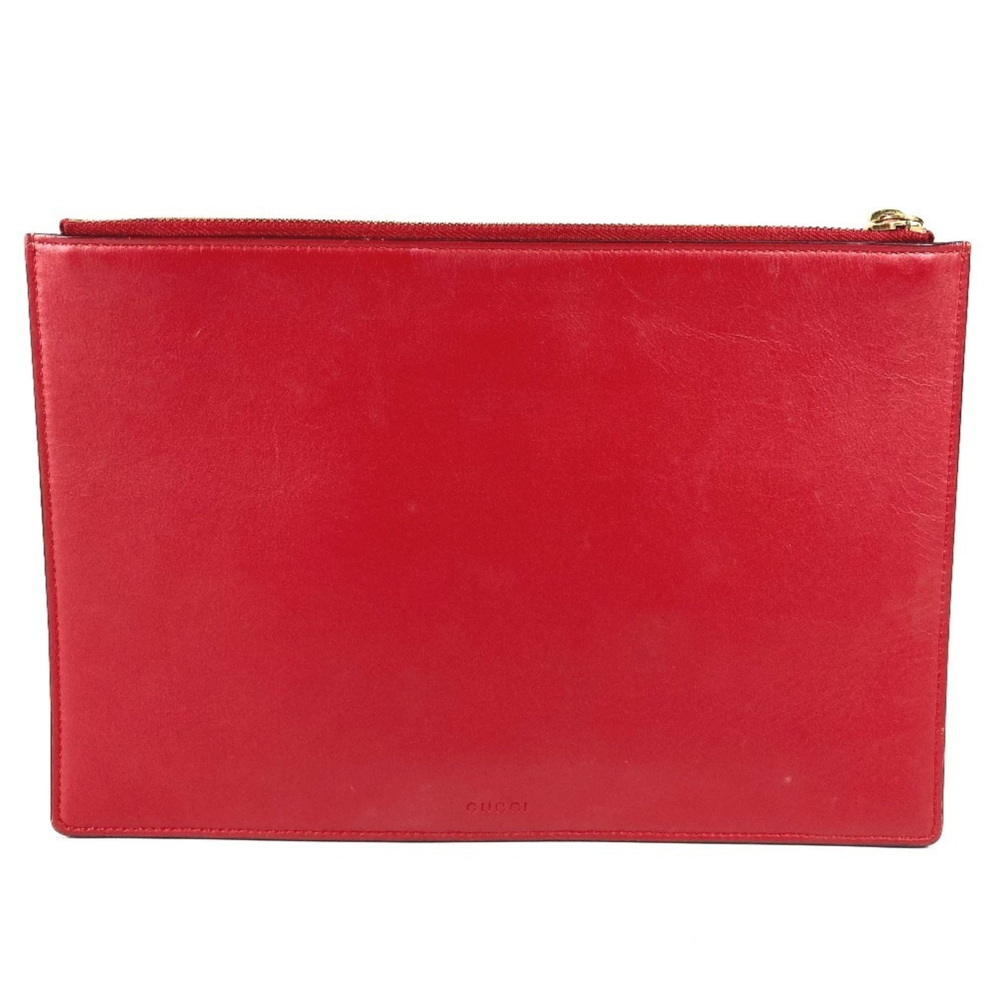 Gucci Beige Red Color Gg Supreme Clutch Bag ( )