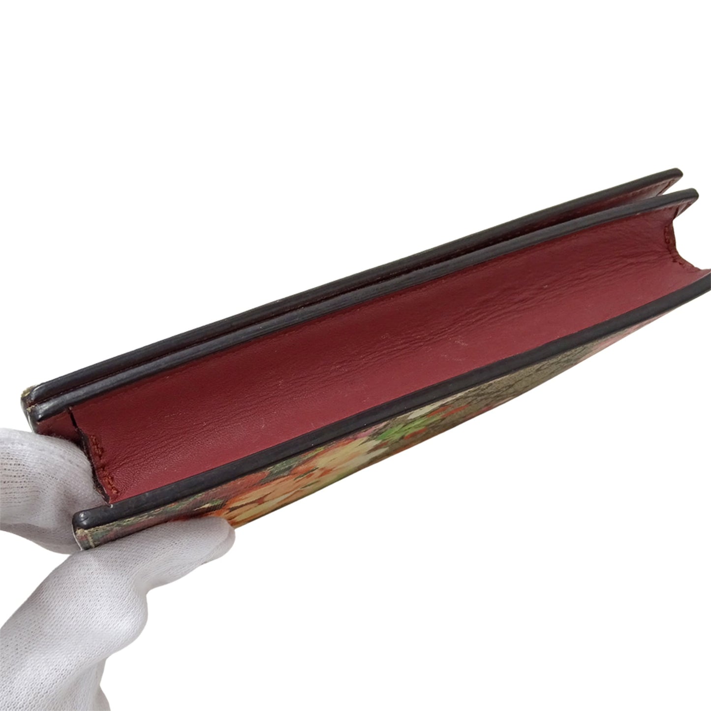 Gucci Brown Pink Gg Supreme Chain/Shoulder Wallet ( )