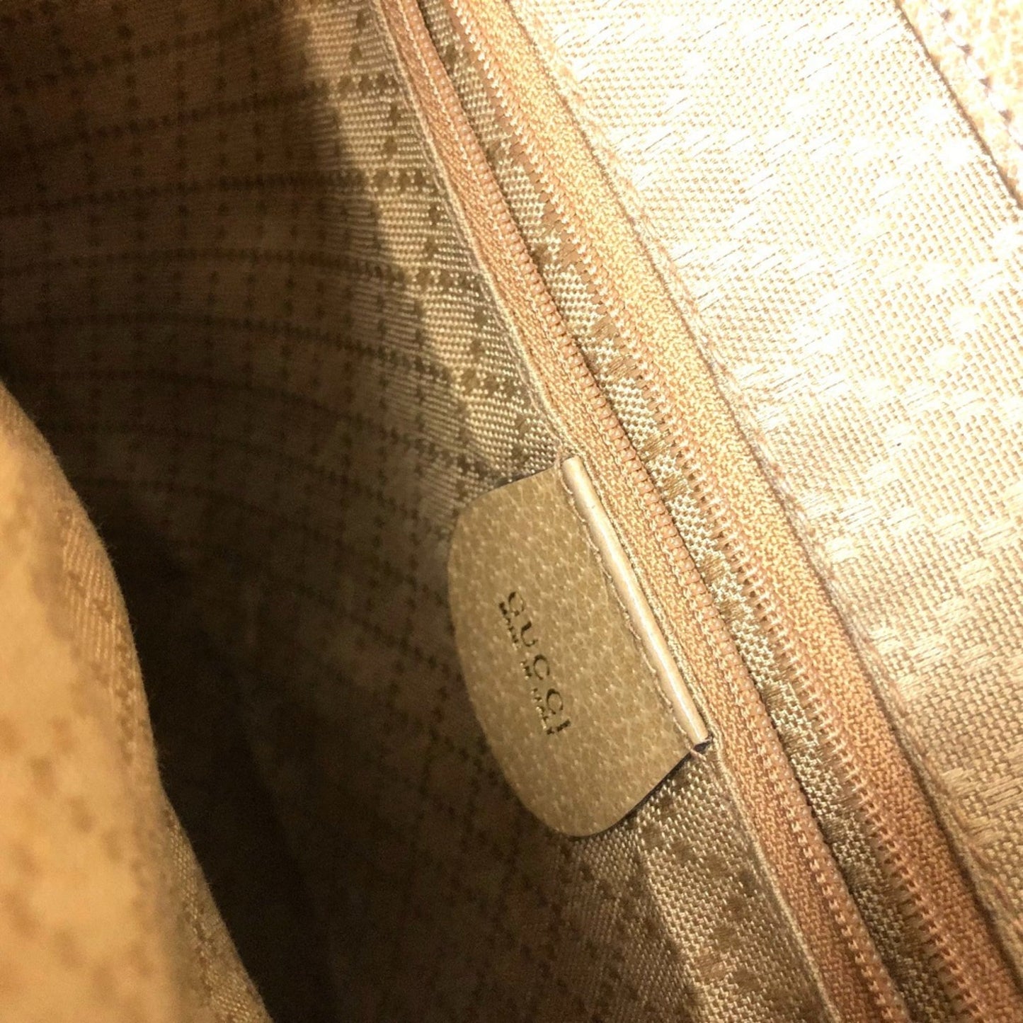 Gucci Bamboo Beige Leather Backpack ( )