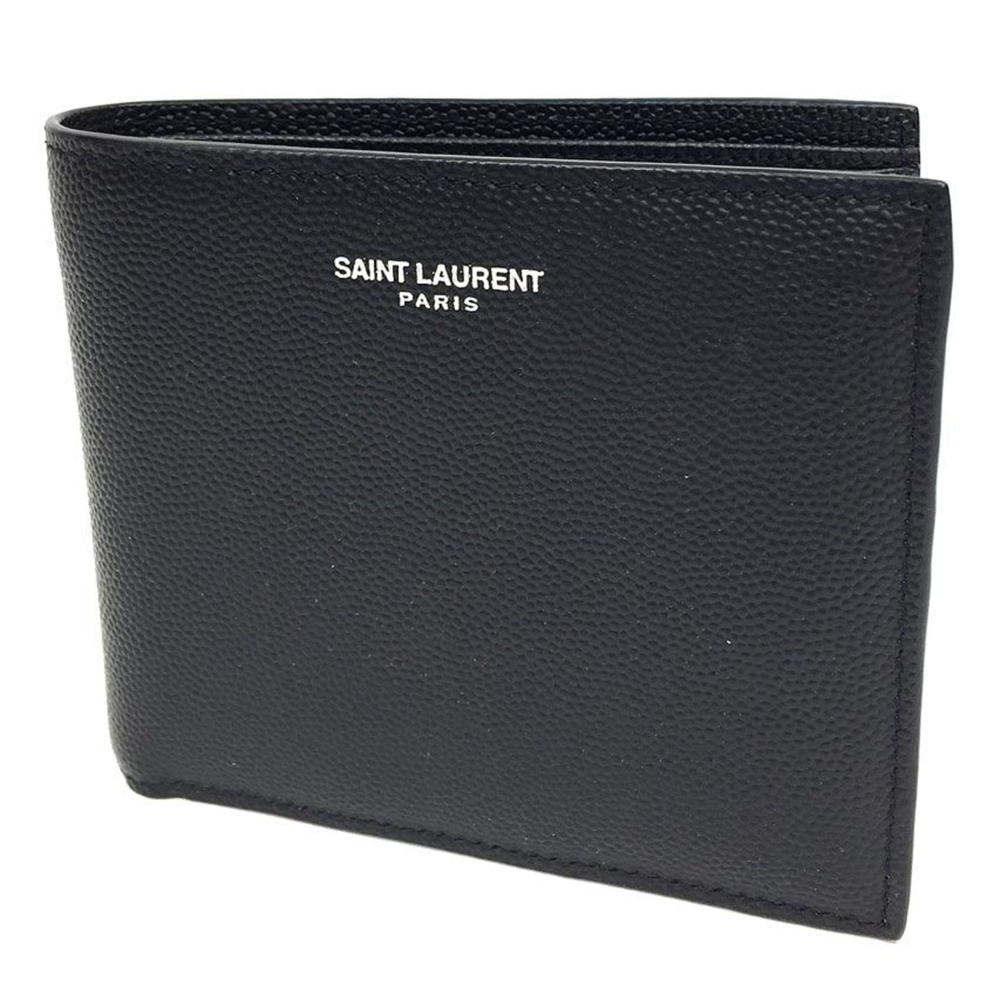 Yves Saint Laurent Men's Bifold Classic East/West Fold Wallet in Black Leather