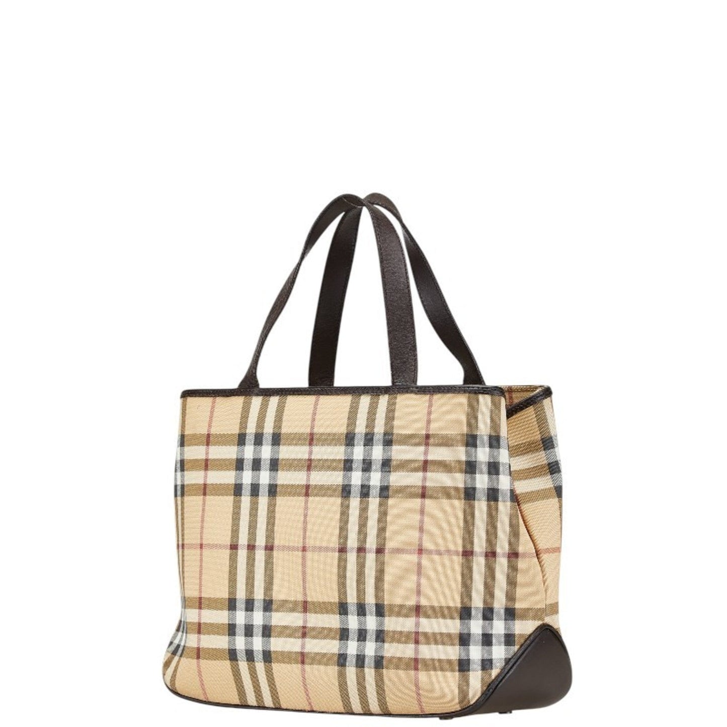 Burberry Beige Brown Pvc Leather Handbag Tote Bag ( )