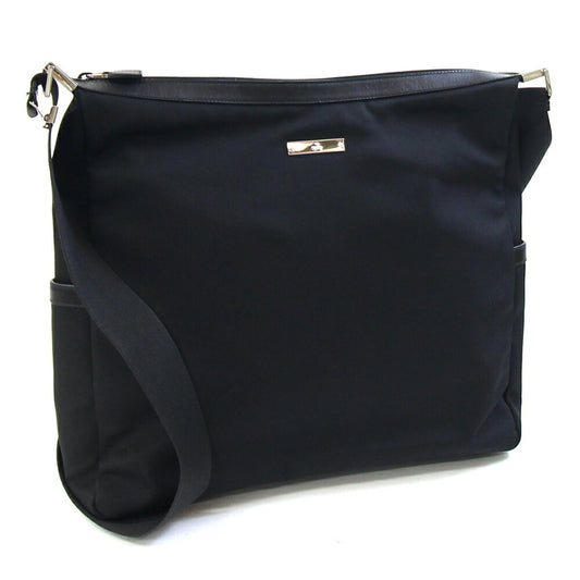 Gucci Black Nylon Canvas Leather Shoulder Bag ( )