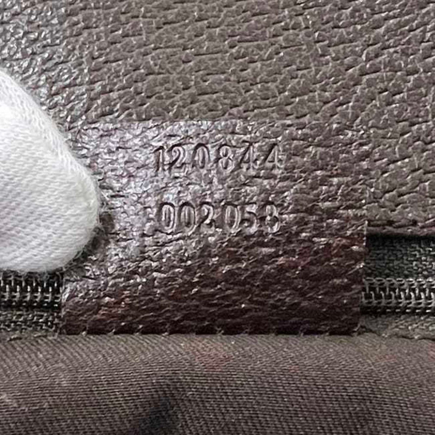 Gucci Beige Brown Canvas Leather Handbag Tote Bag ( )