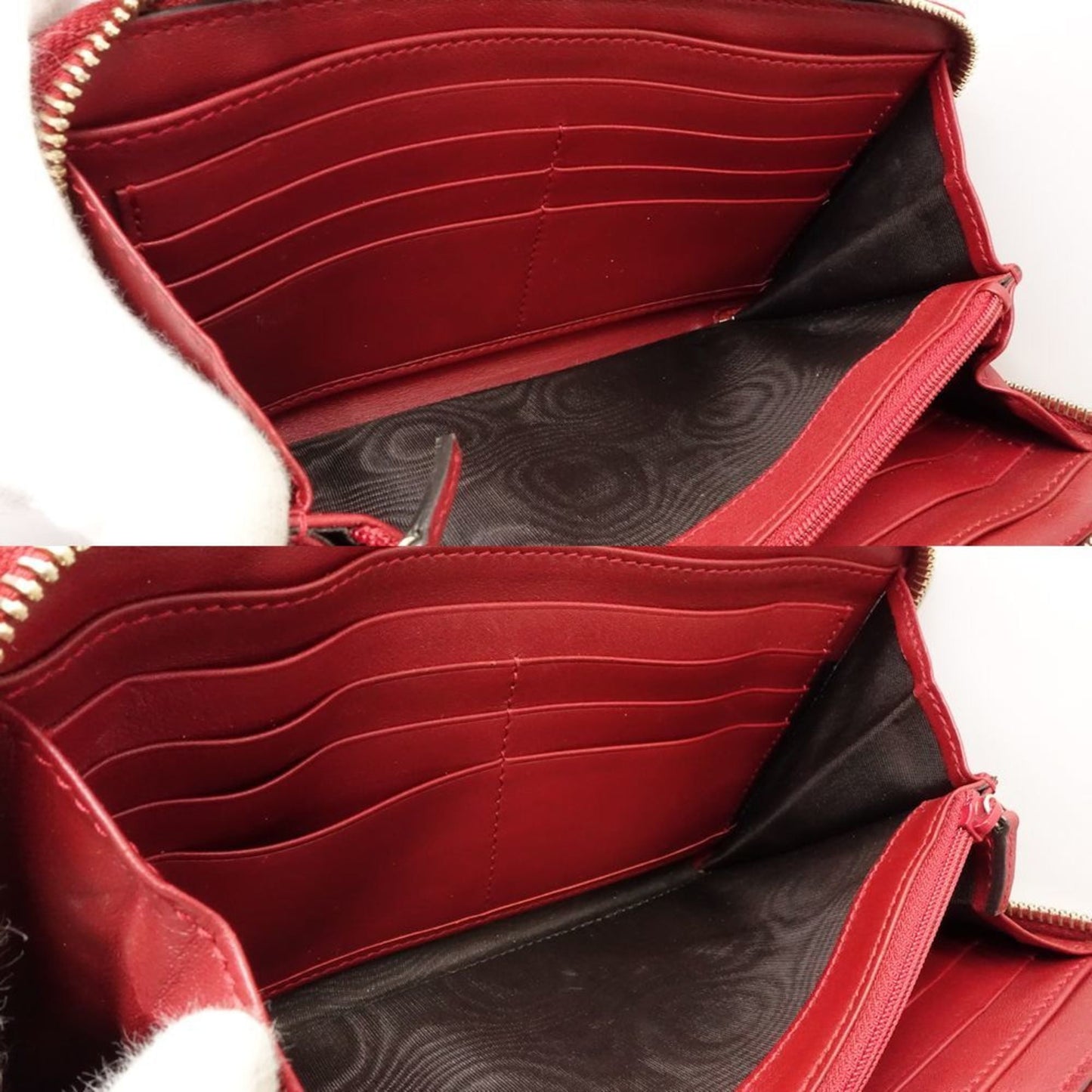 Gucci Red Color Leather Long Wallet (Bi-Fold) ( )