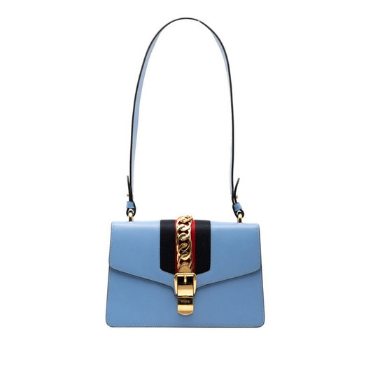 Gucci Blue Leather Shoulder Bag ( )