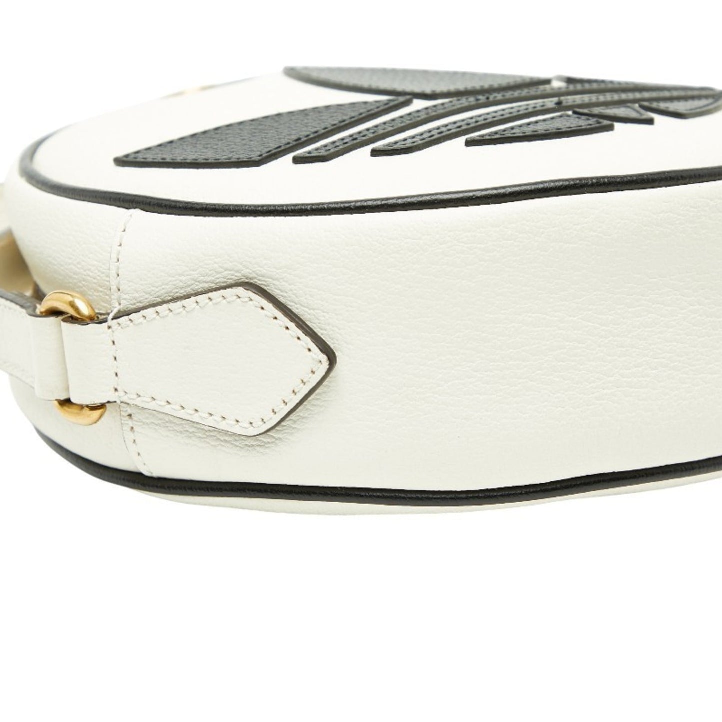 Gucci Black White Leather Shoulder Bag ( )