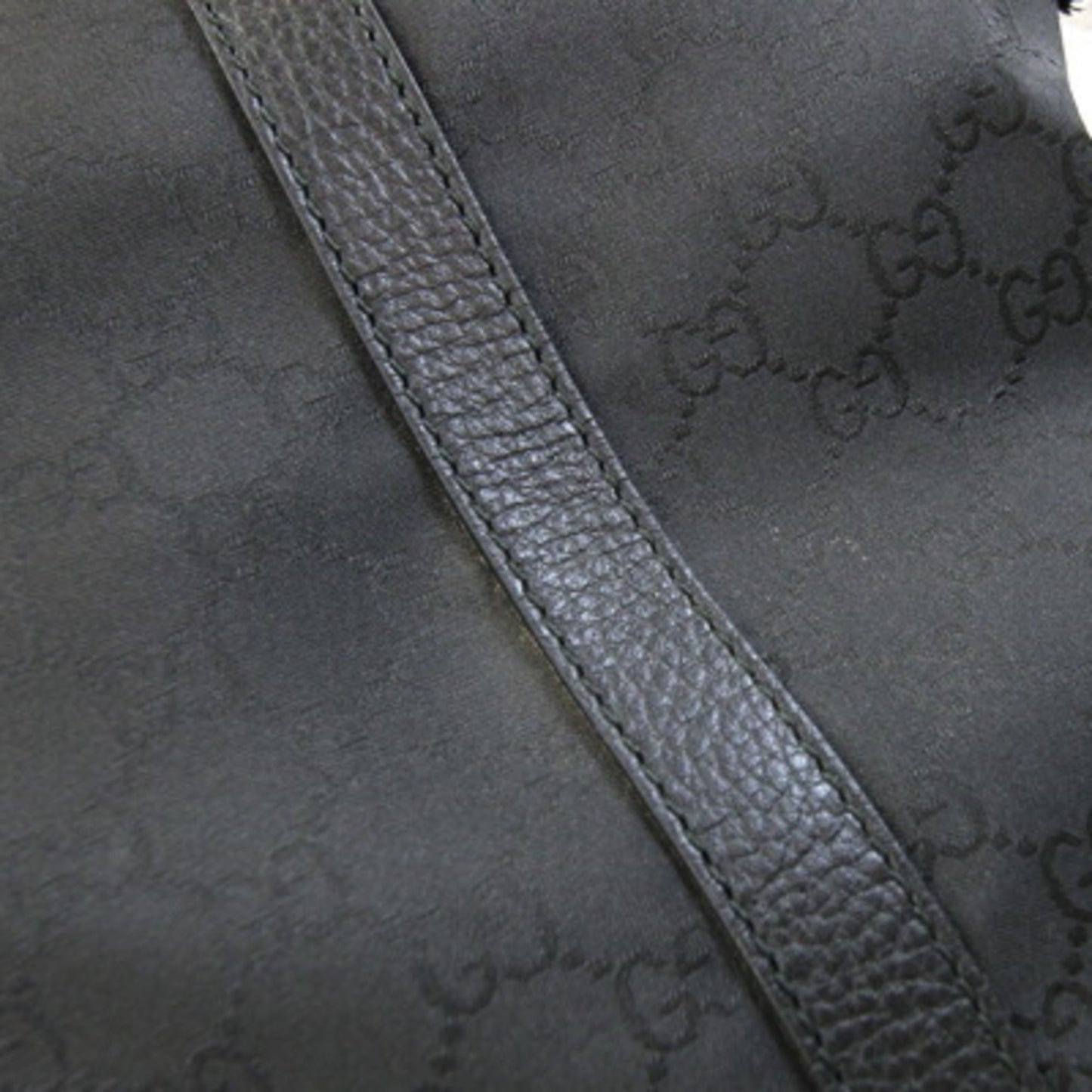 Gucci Black Nylon Leather Handbag Tote Bag ( )