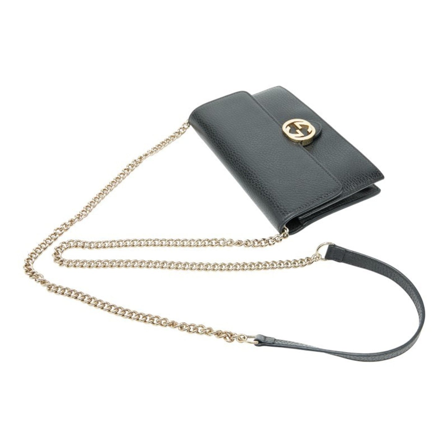 Gucci Black Leather Shoulder Bag ( )