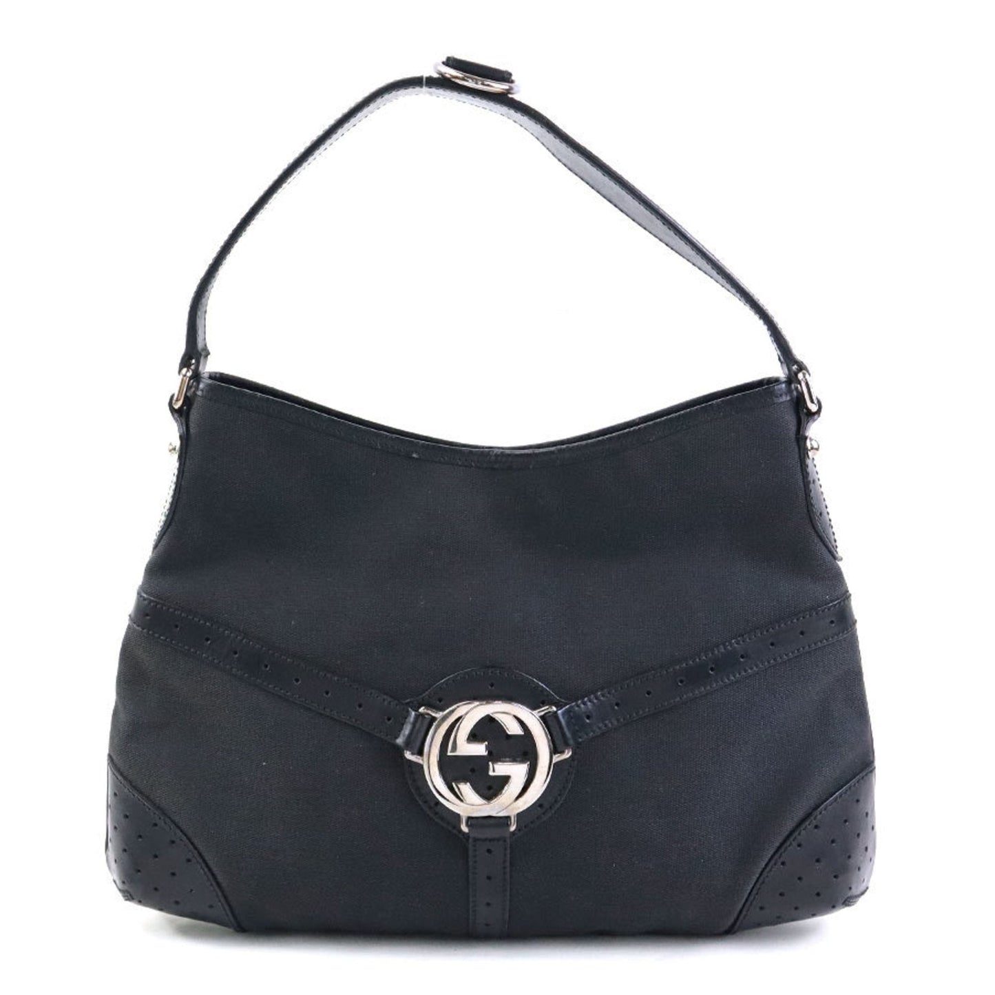 Gucci Leather Canvas Shoulder Bag
