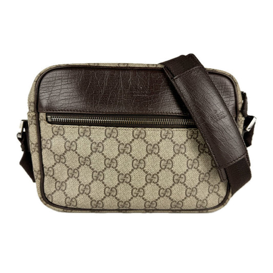 Gucci Brown Gg Supreme Leather Shoulder Bag ( )
