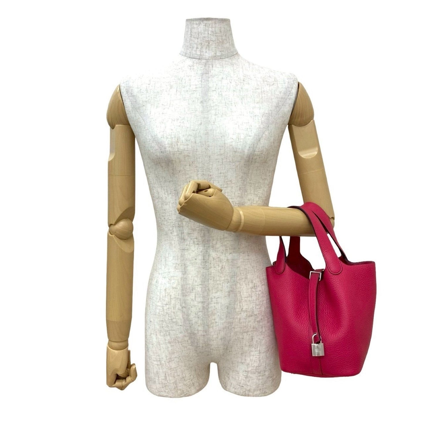 Hermes Pink Taurillon Clemence Leather Handbag Tote Bag ( )