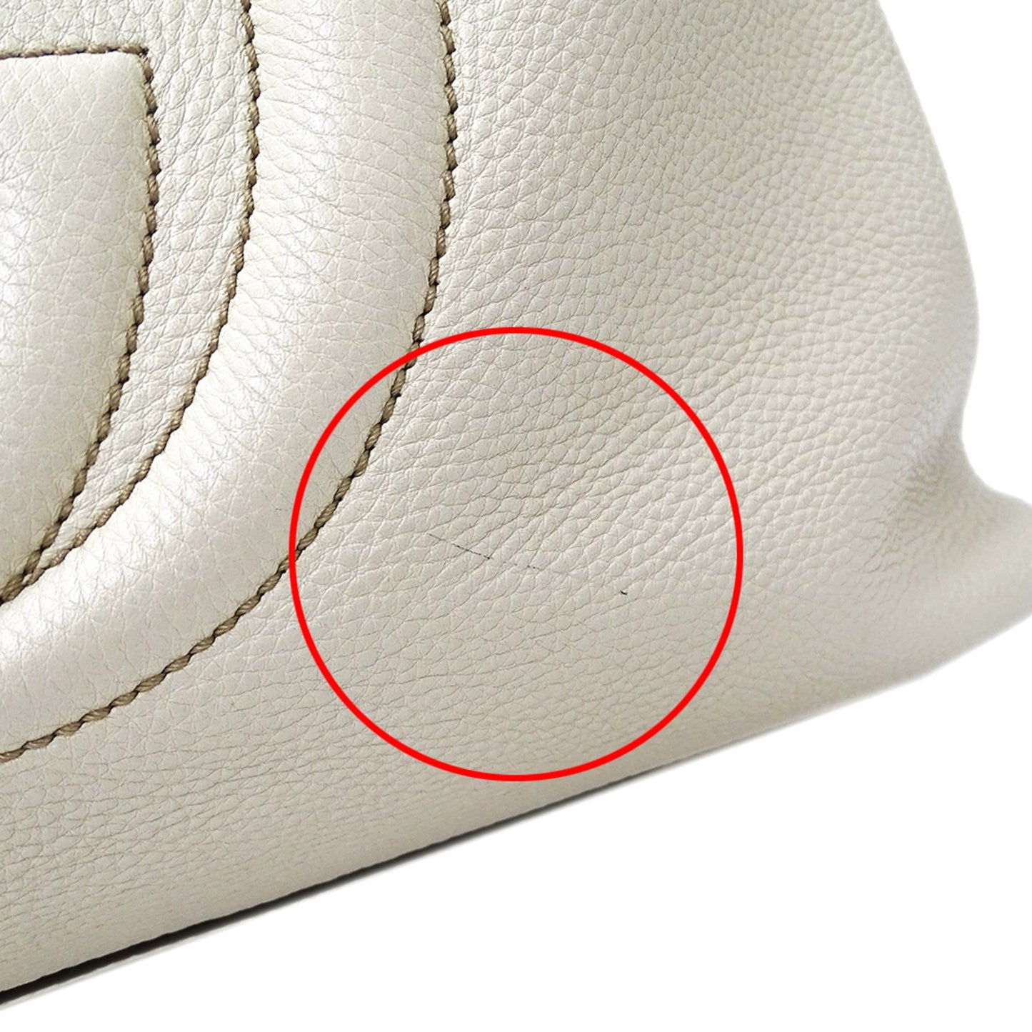 Gucci White Leather Tote Bag ( )
