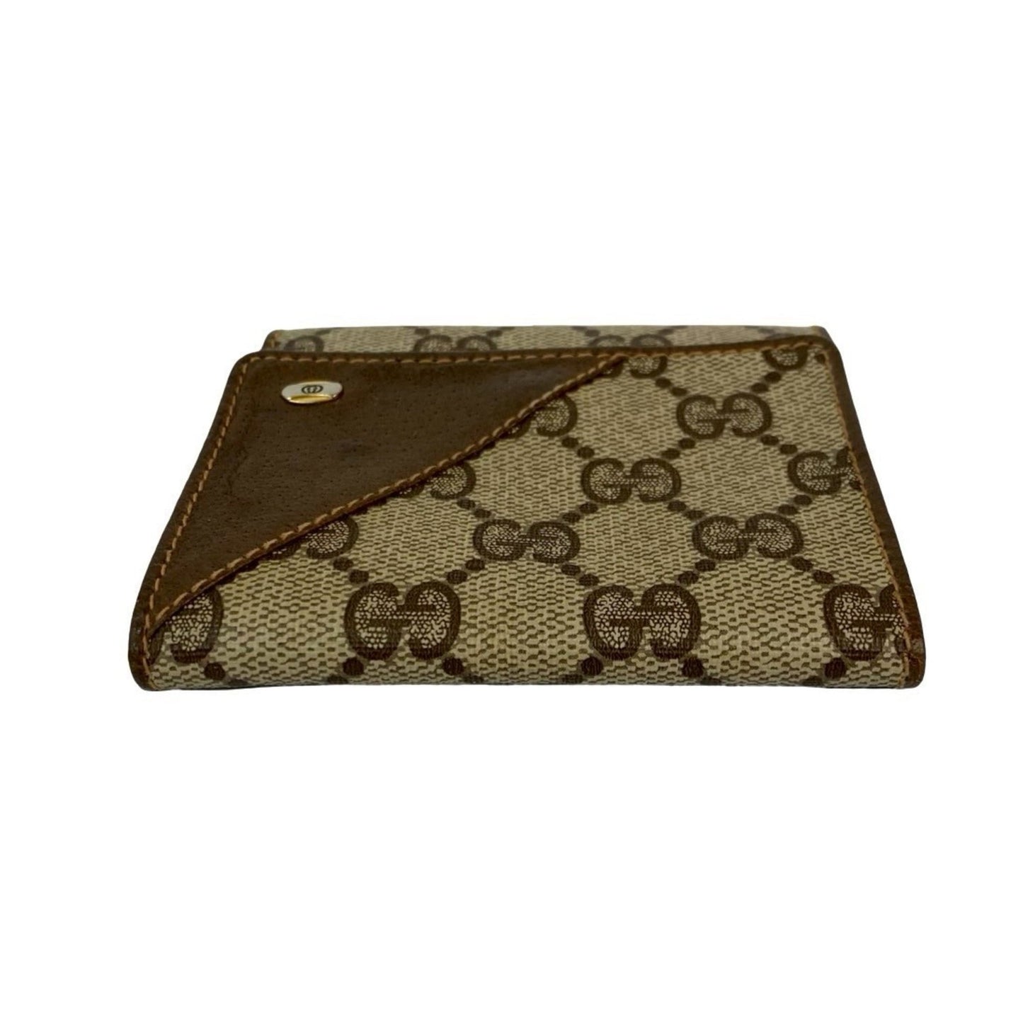 Gucci Brown Leather Pvc Wallet (Tri-Fold) ( )