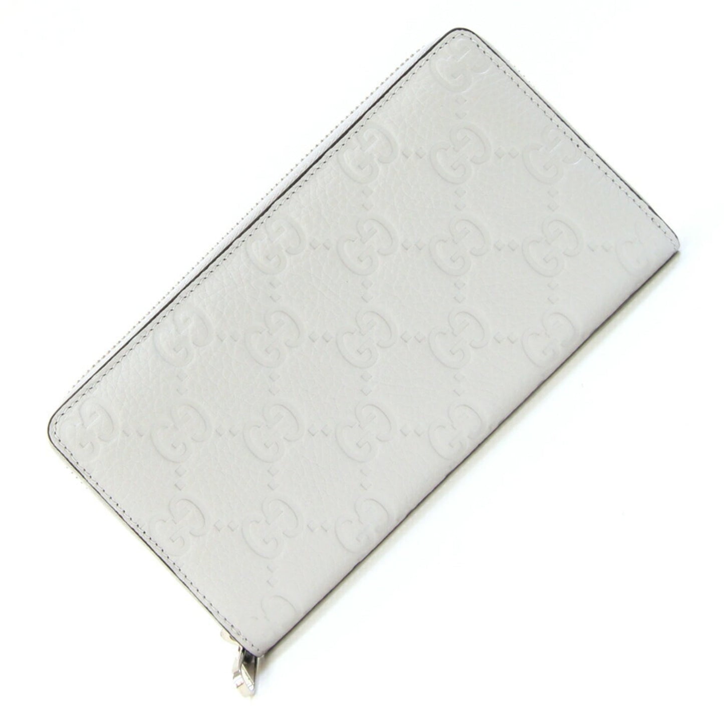 Gucci Light Gray Leather Long Wallet (Bi-Fold) ( )