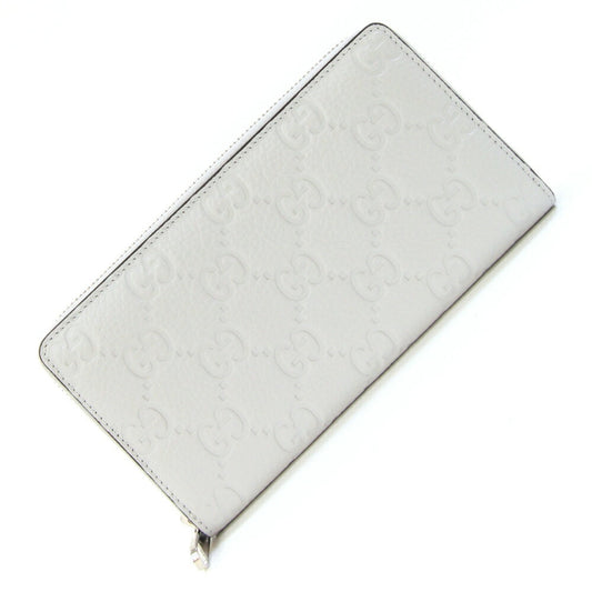 Gucci Light Gray Leather Long Wallet (Bi-Fold) ( )
