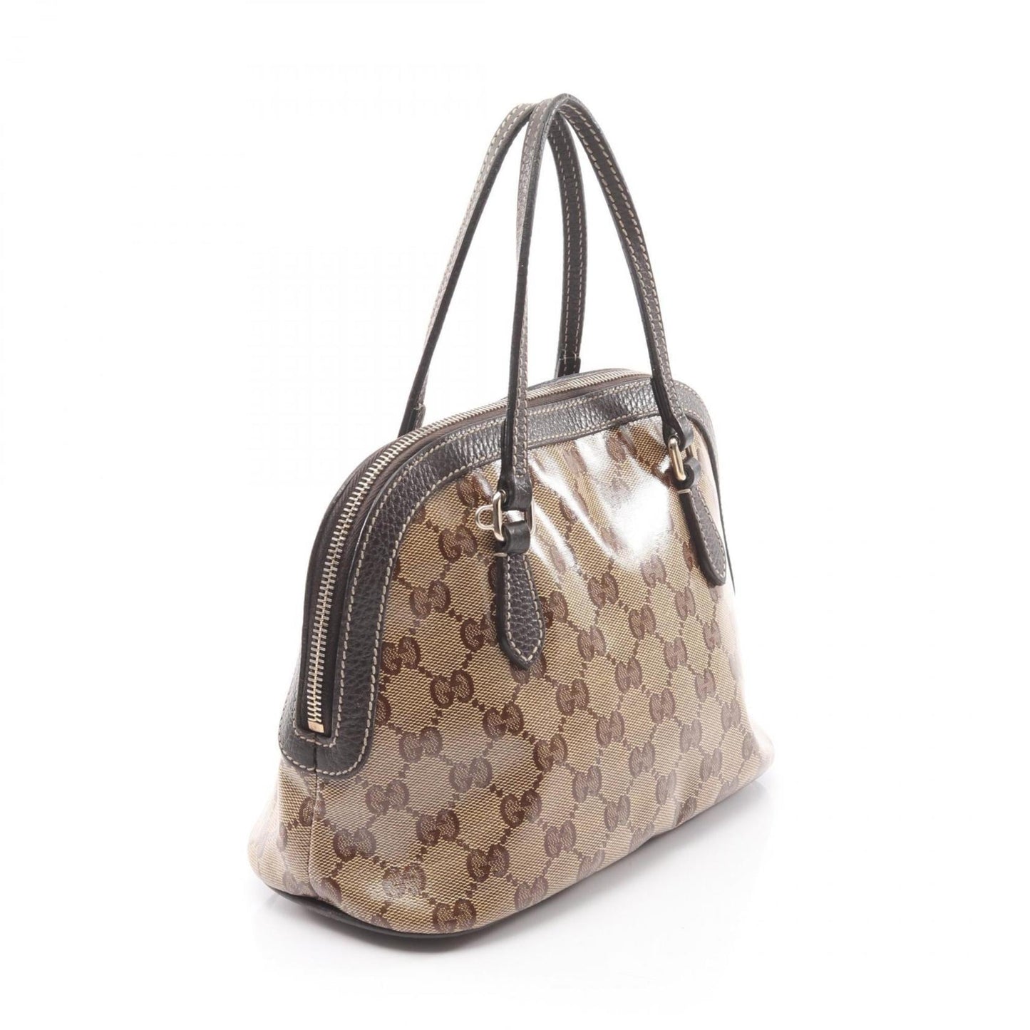 Gucci Beige Brown Pvc Leather Handbag ( )