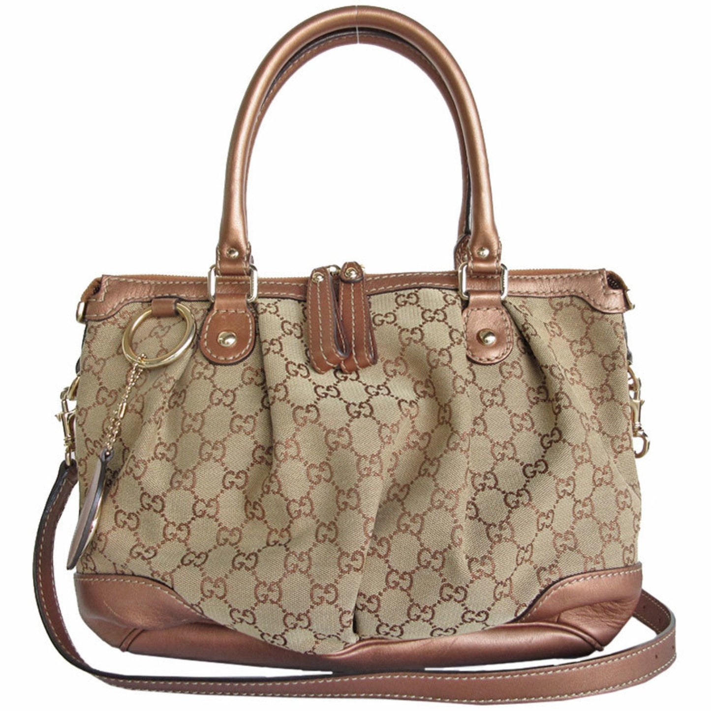 Gucci Leather Canvas Shoulder Bag