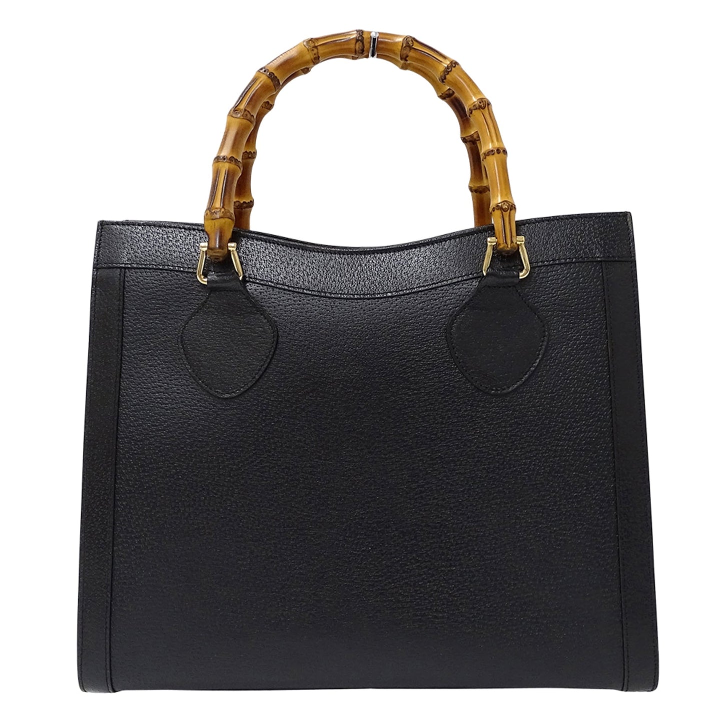 Gucci Black Leather Handbag Tote Bag ( )
