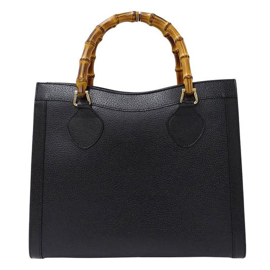 Gucci Black Leather Handbag Tote Bag ( )