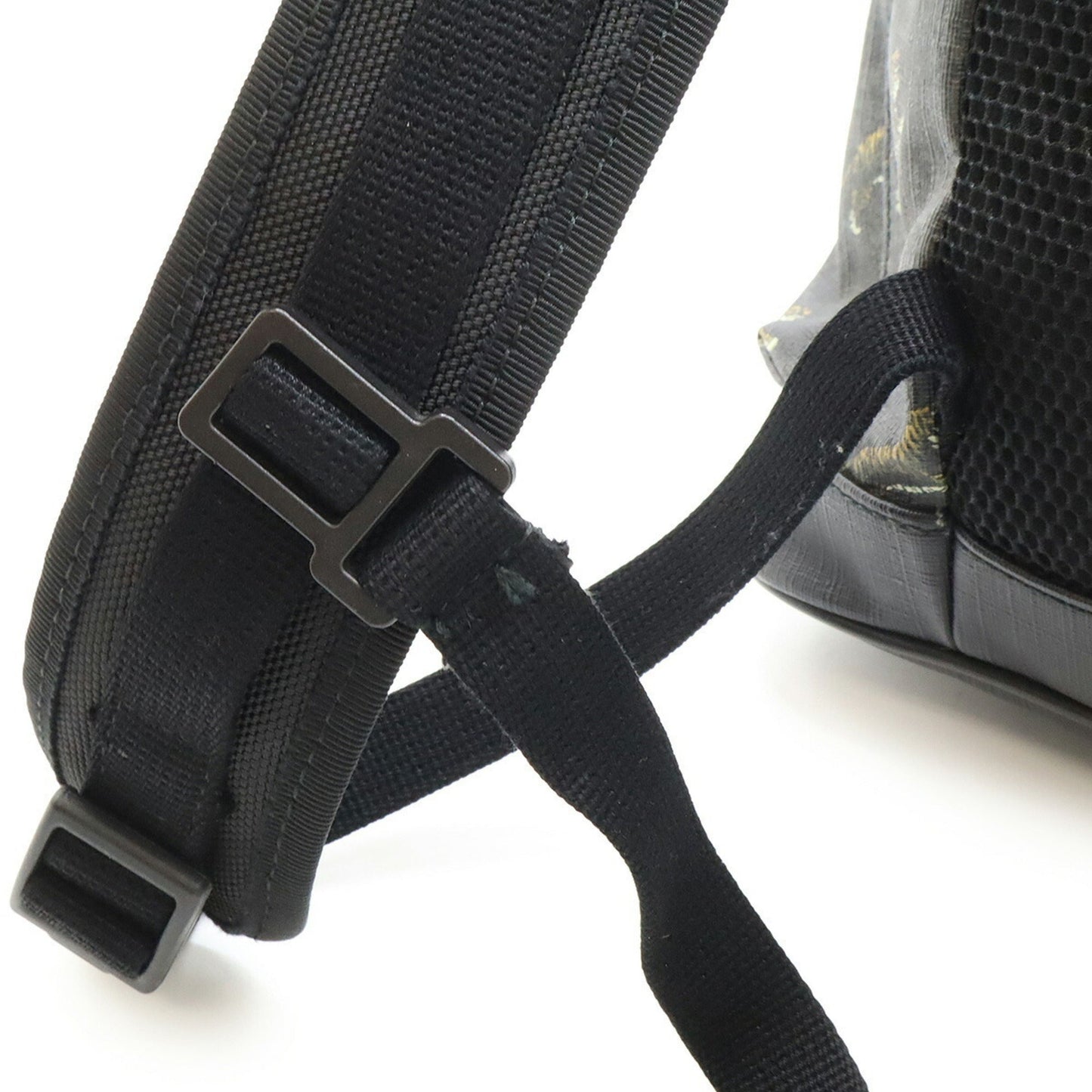 Gucci Sherry Line Black Gray Navy Red Color Pvc Leather Backpack ( )