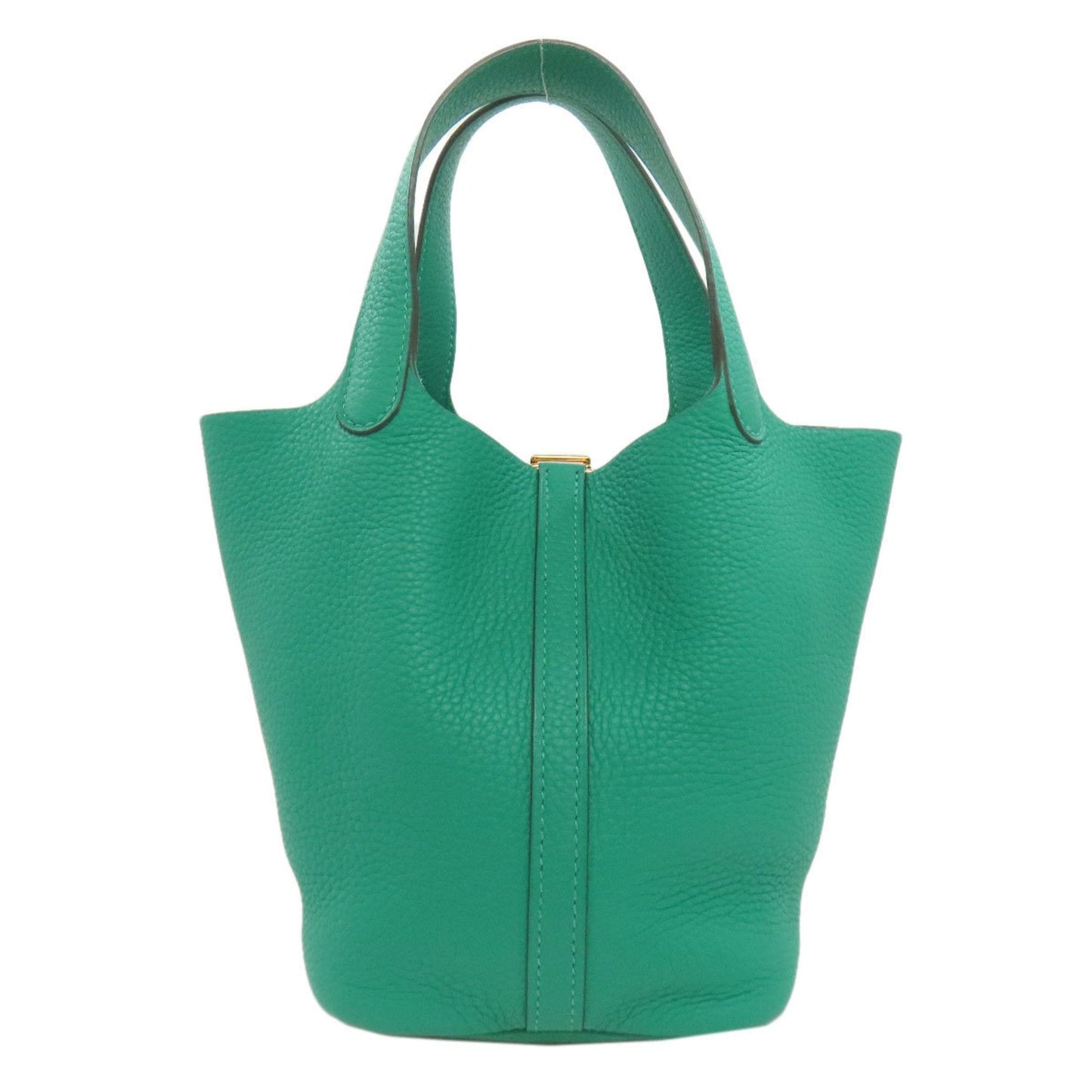 Hermes Green Taurillon Clemence Leather Handbag ( )