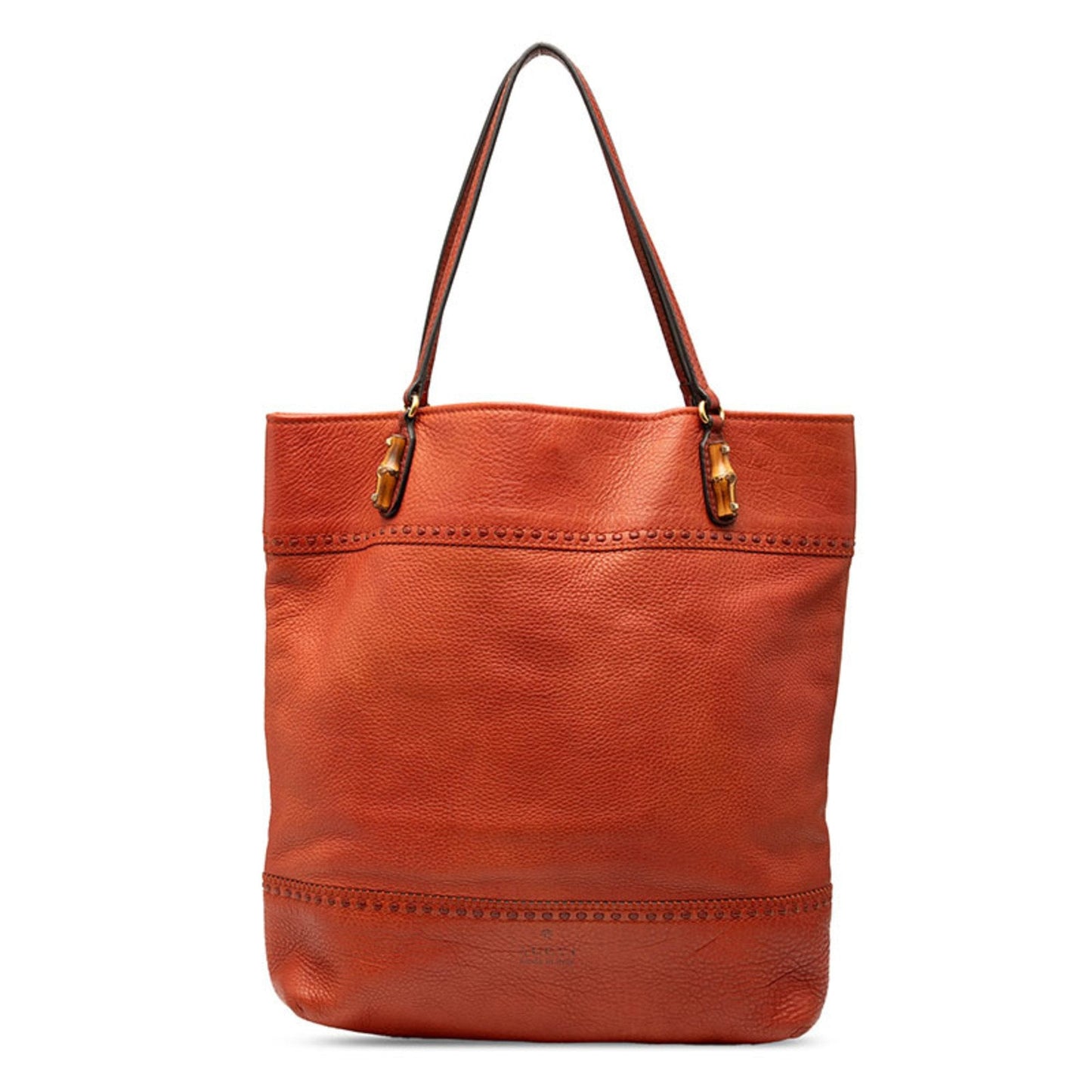 Gucci Brown Red Color Leather Shoulder Bag Tote Bag ( )