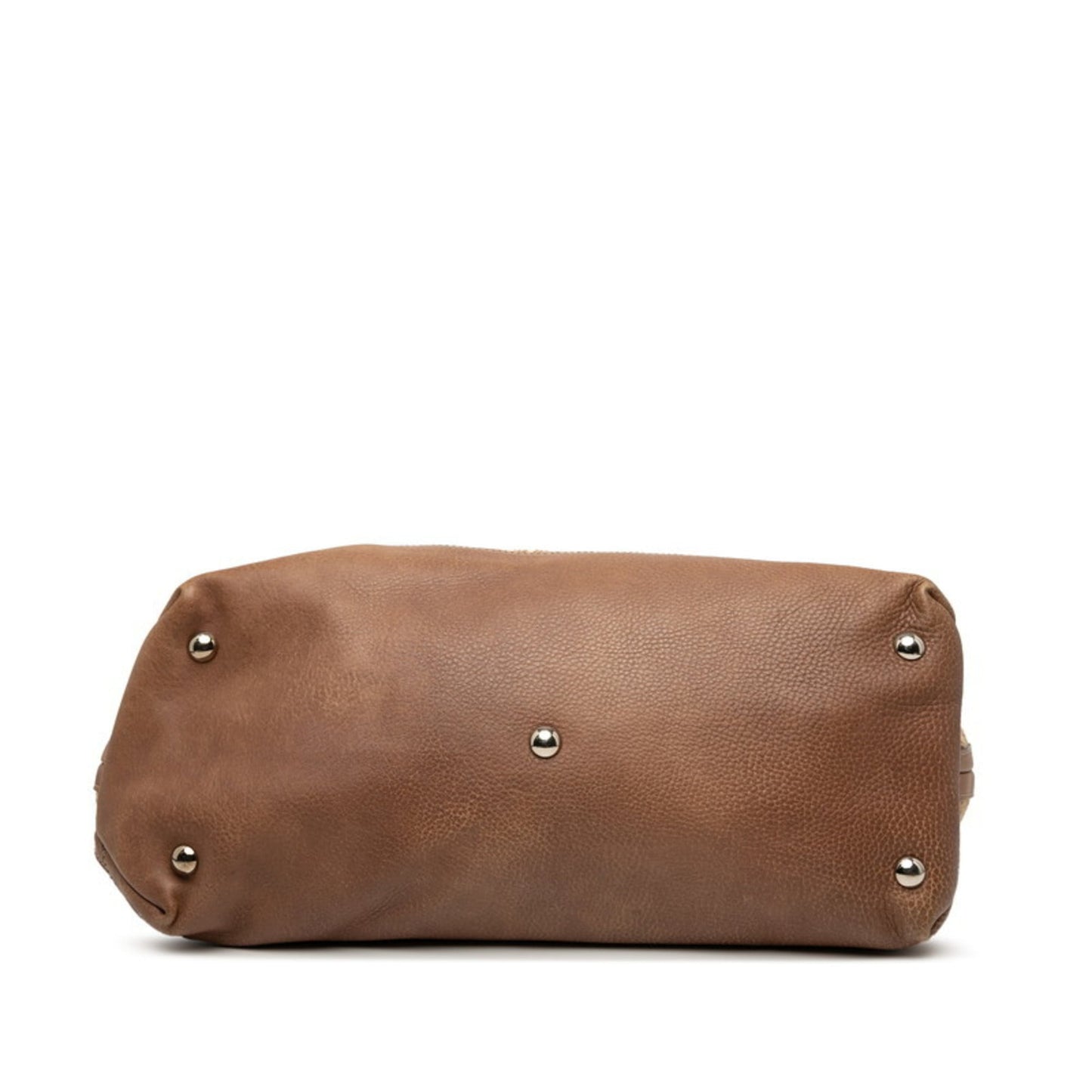 Gucci Brown Multi-Color Leather Straw Tote Bag ( )