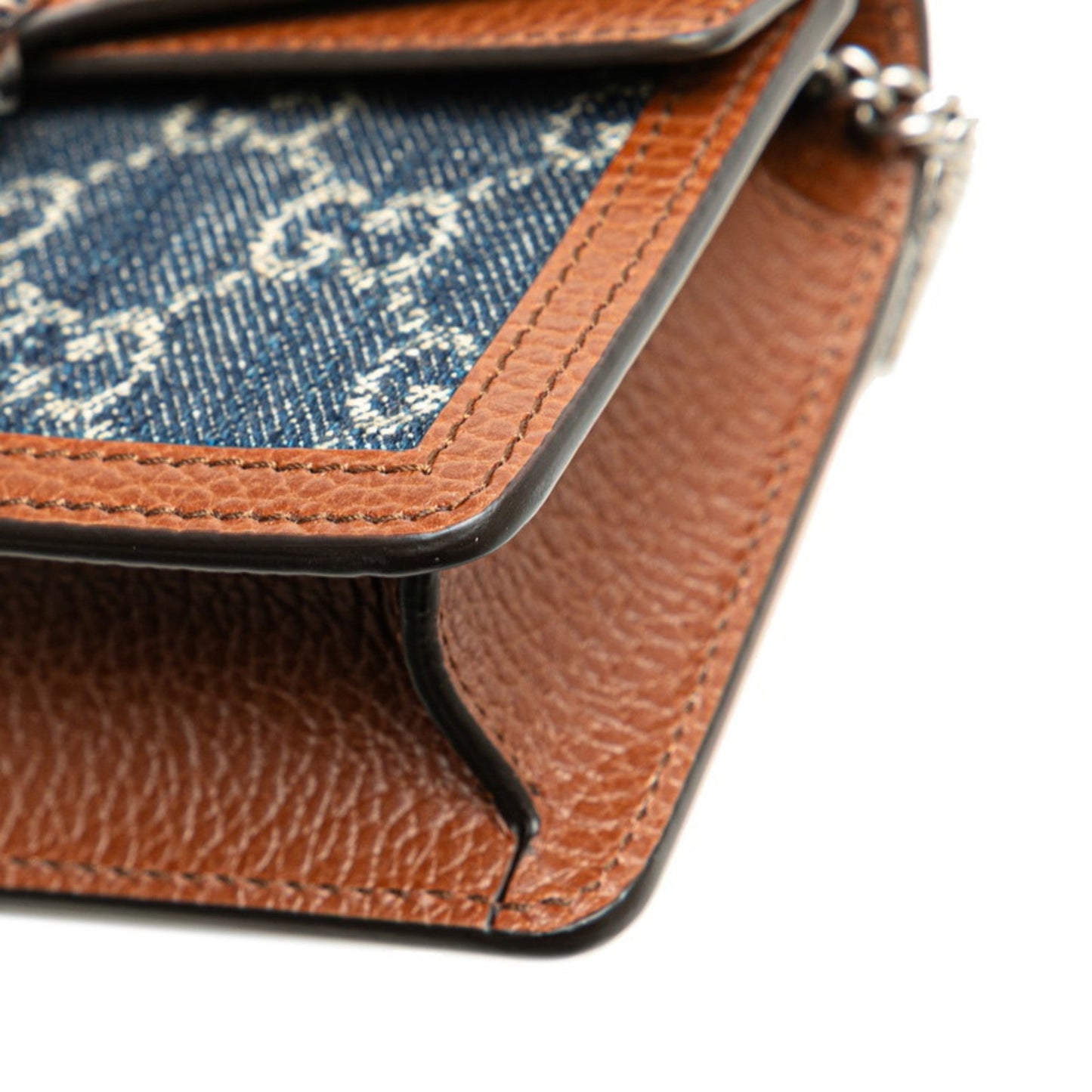 Gucci Brown Denim Leather Shoulder Bag ( )