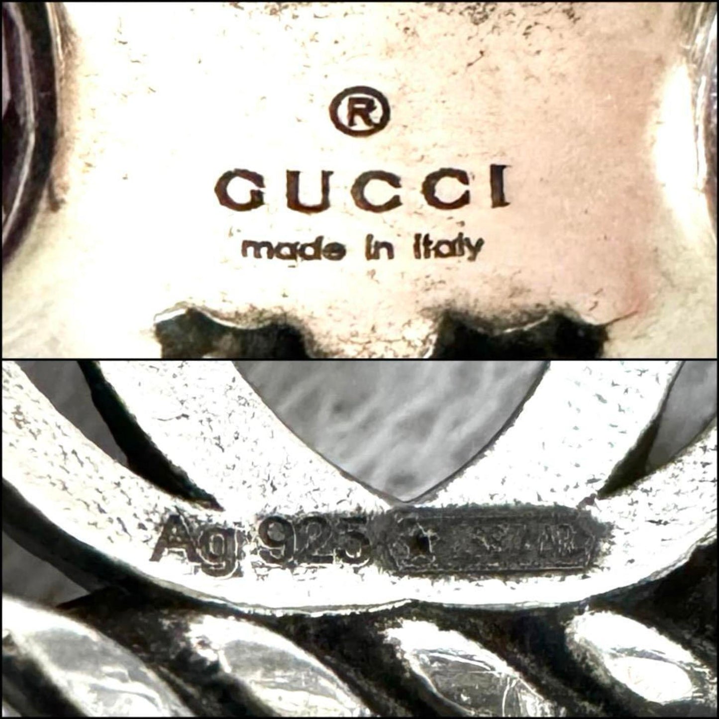 Gucci Silver Rhinestone Silver 925 Band Ring ( )