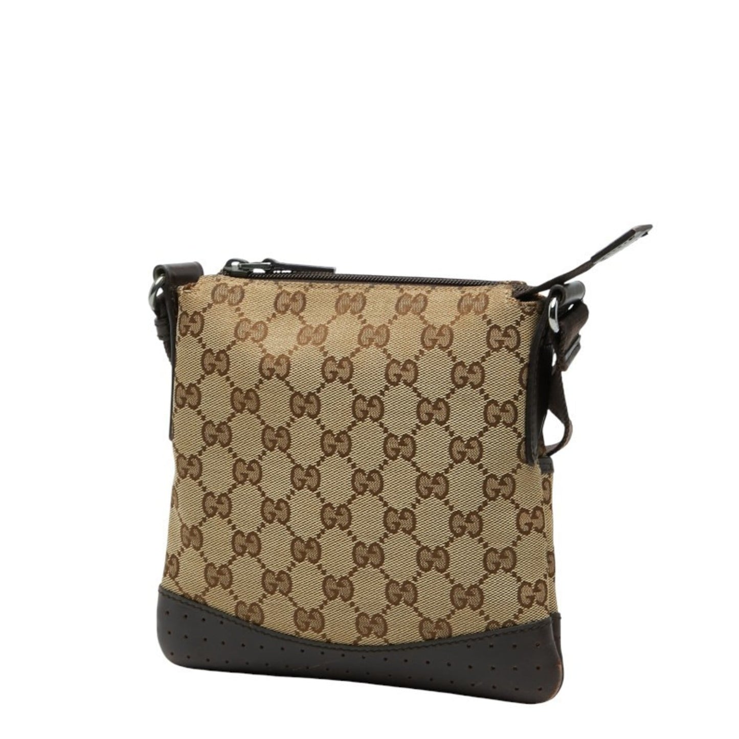 Gucci Gg Canvas Beige Brown Gg Canvas Leather Shoulder Bag ( )