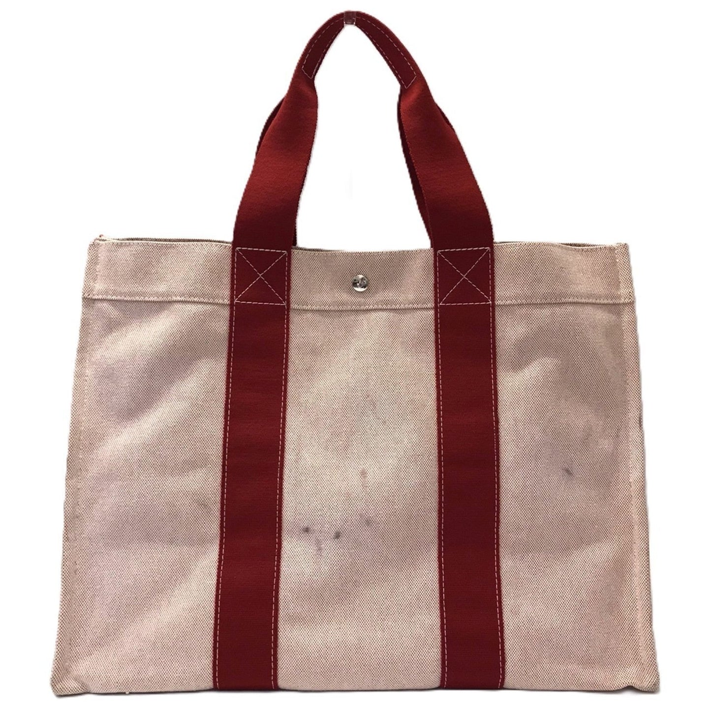 Hermes Bora Bora Red Color Canvas Handbag Tote Bag ( )