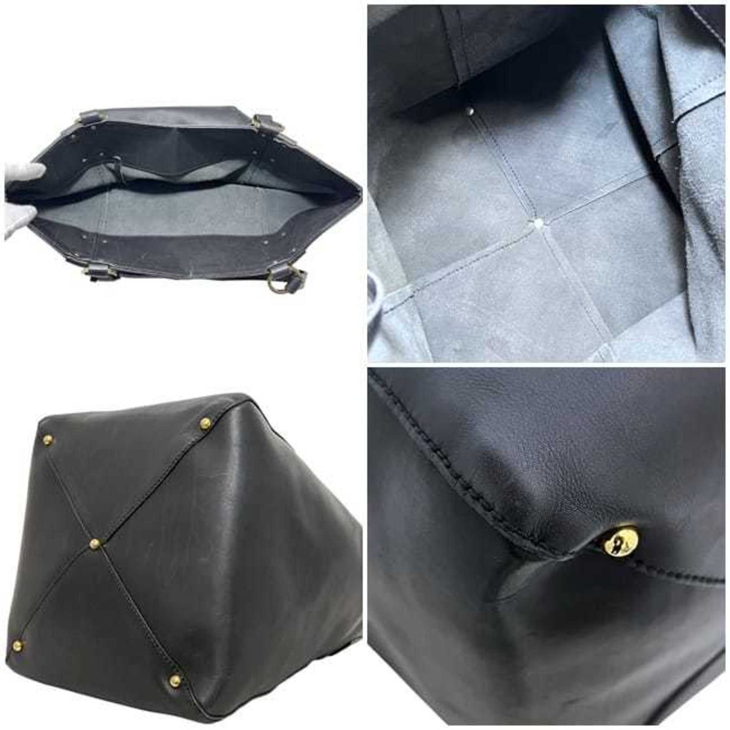 Gucci Black Leather Tote Bag ( )