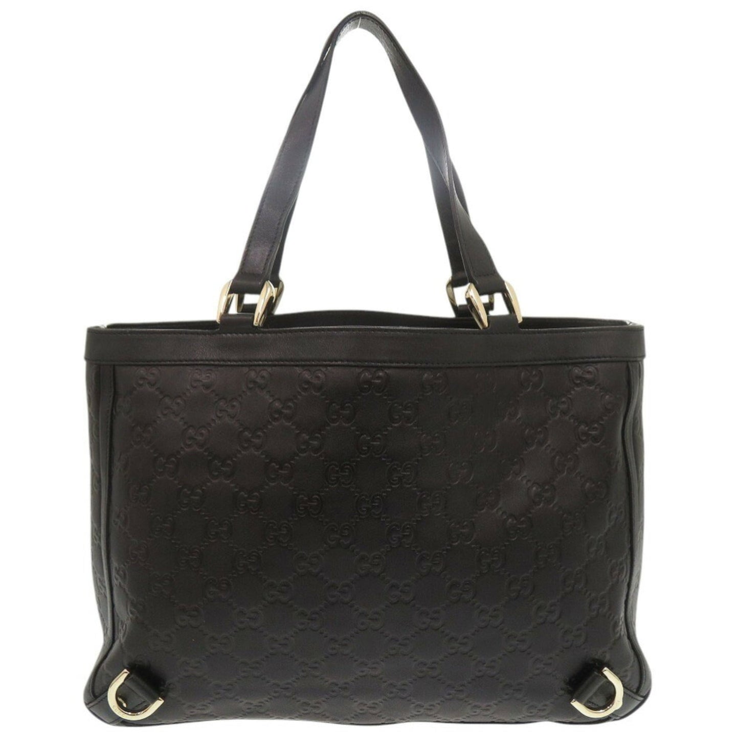 Gucci Black Leather Handbag Tote Bag ( )