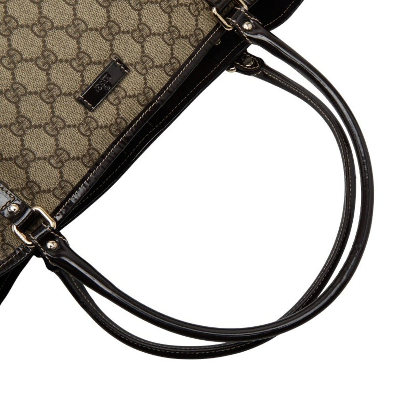 Gucci Beige Brown Pvc Leather Handbag Tote Bag ( )
