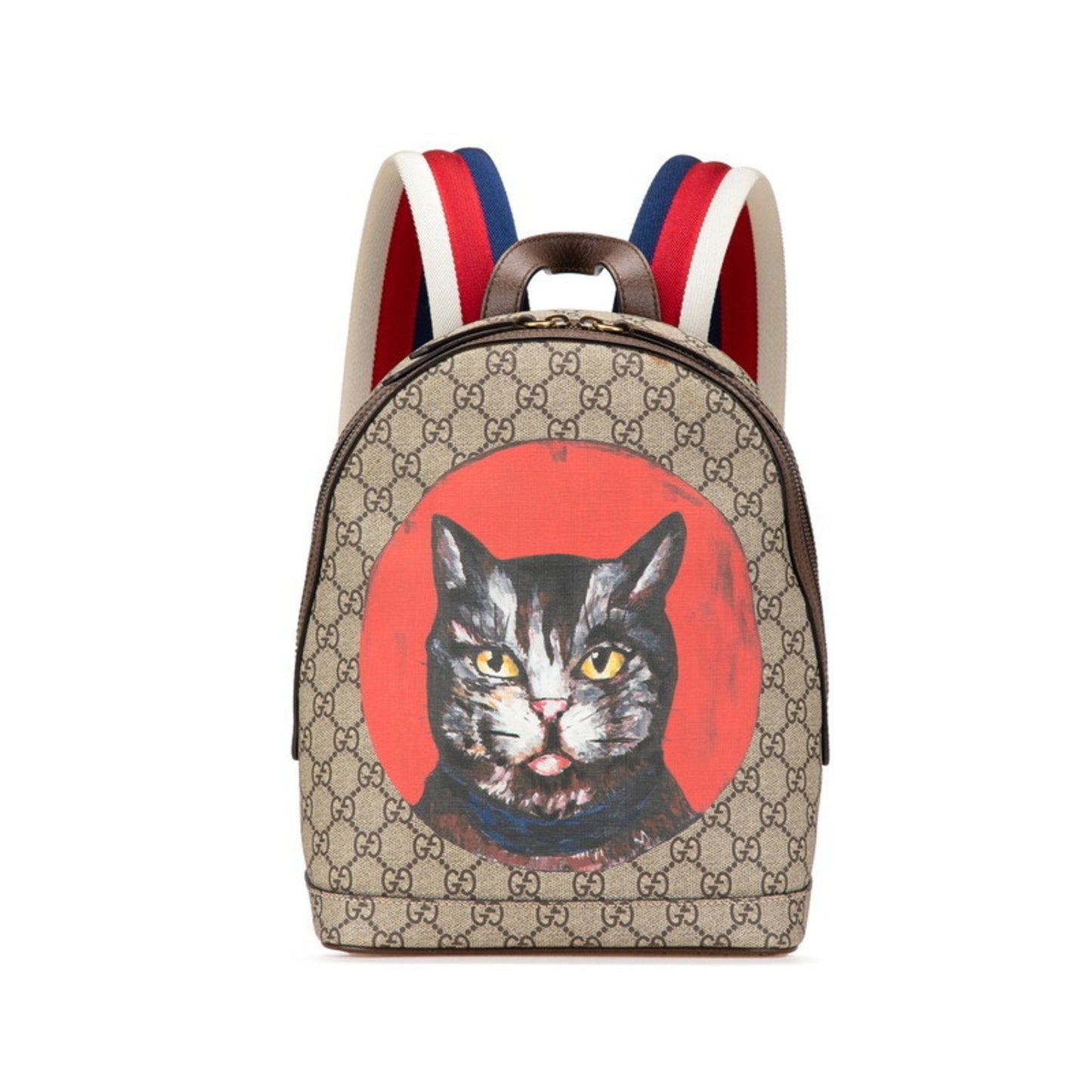 Gucci Beige Brown Multi-Color Pvc Leather Backpack ( )